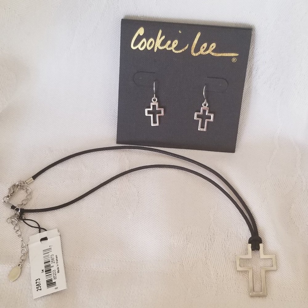 Cookie Lee Cross Necklace & Earrings set